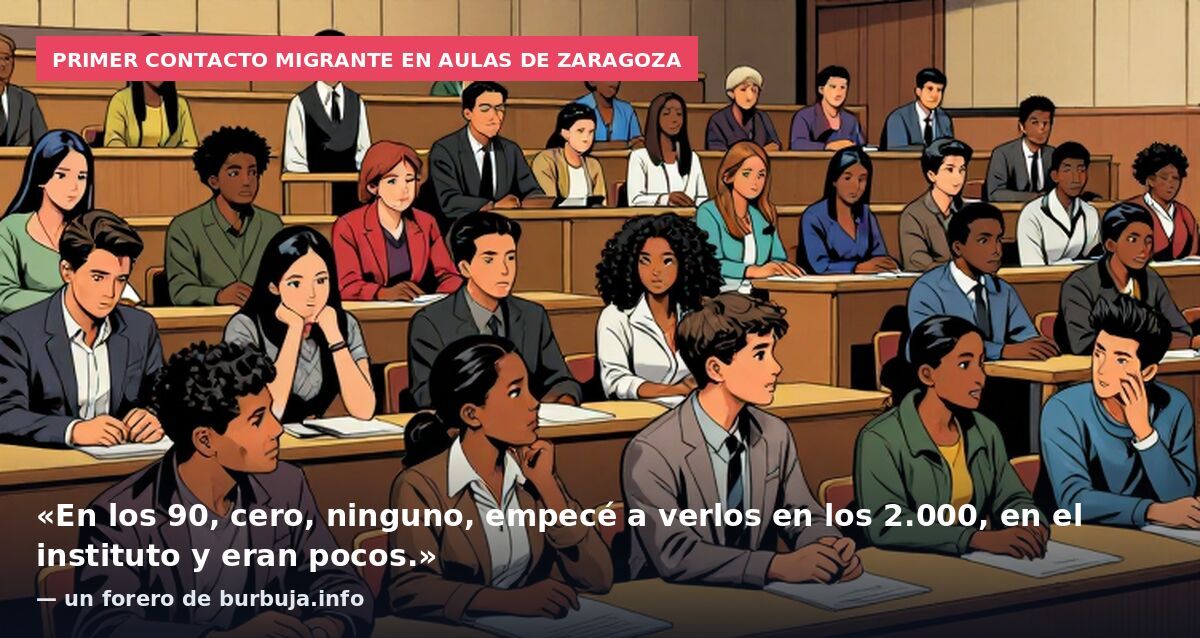 Primer contacto migrante en aulas de Zaragoza: «En los 90, cero, ninguno, empecé a verlos en los 2.000, en el instituto y eran pocos.» — un forero de burbuja.info