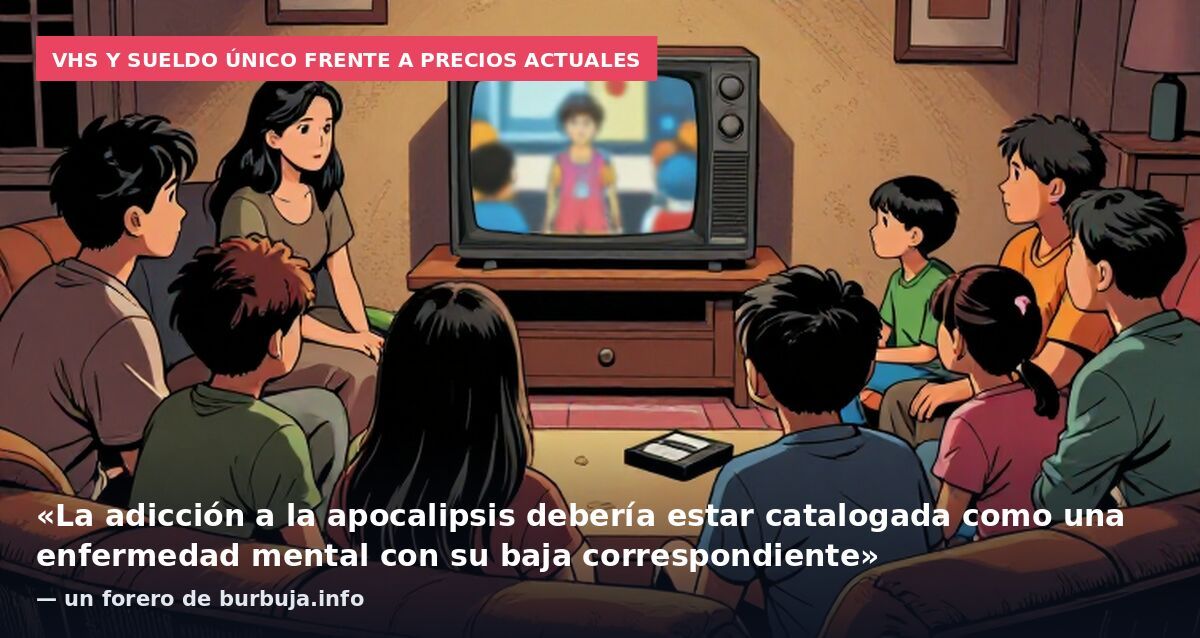 VHS y sueldo único frente a precios actuales: «La adicción a la apocalipsis debería estar catalogada como una enfermedad mental con su baja correspondiente» — un forero de burbuja.info