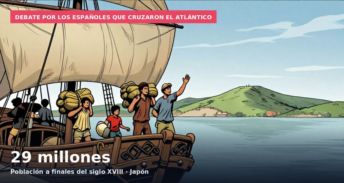 Debate por los españoles que cruzaron el Atlántico: 29 millones Población a finales del siglo XVIII · Japón