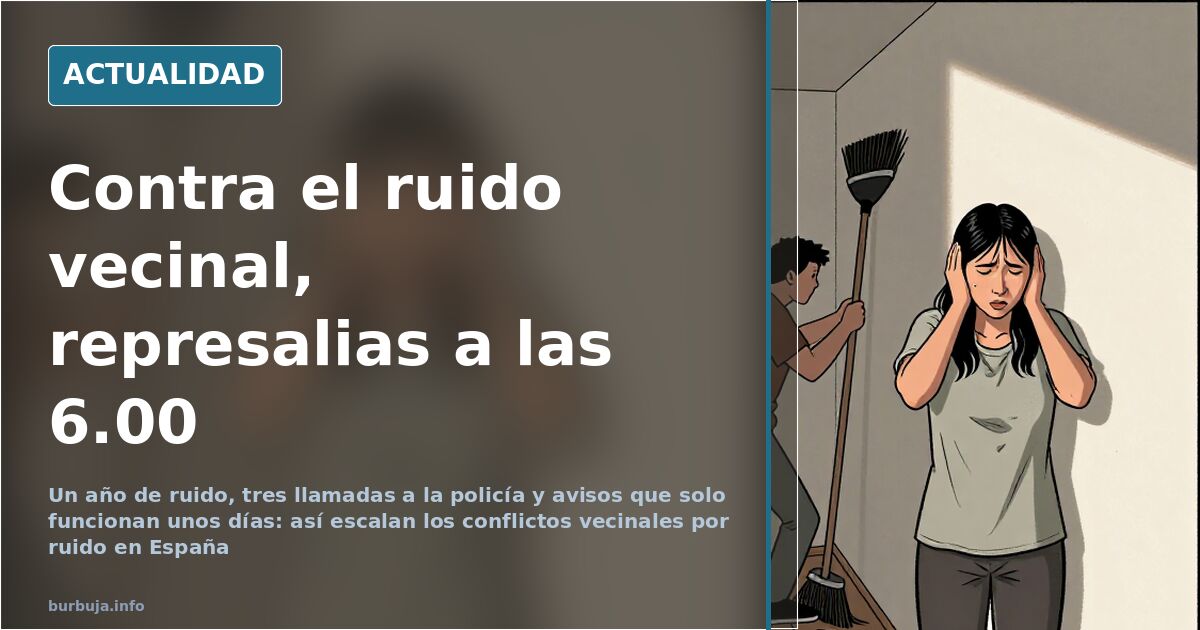 Portal de un edificio de viviendas de noche con un vecino pulsando el telefonillo y altavoces junto al techo