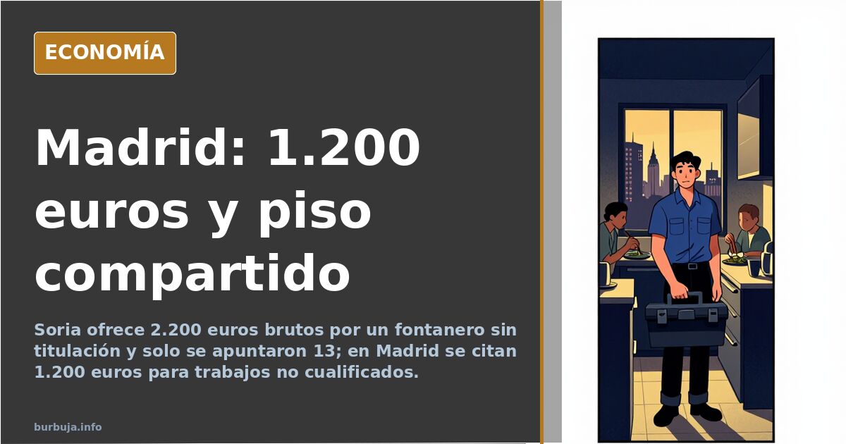 Ilustración de una ciudad frente a un pueblo con una balanza y una vivienda, símbolo del coste de vivir en Madrid