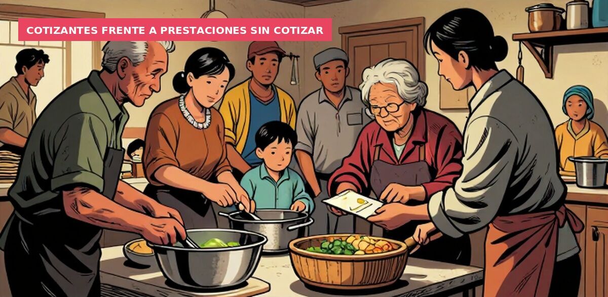 Cotizantes frente a prestaciones sin cotizar