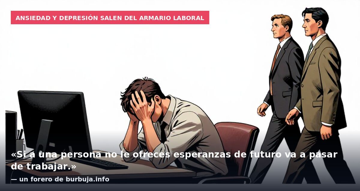 Ansiedad y depresión salen del armario laboral: «Si a una persona no le ofreces esperanzas de futuro va a pasar de trabajar.» — un forero de burbuja.info