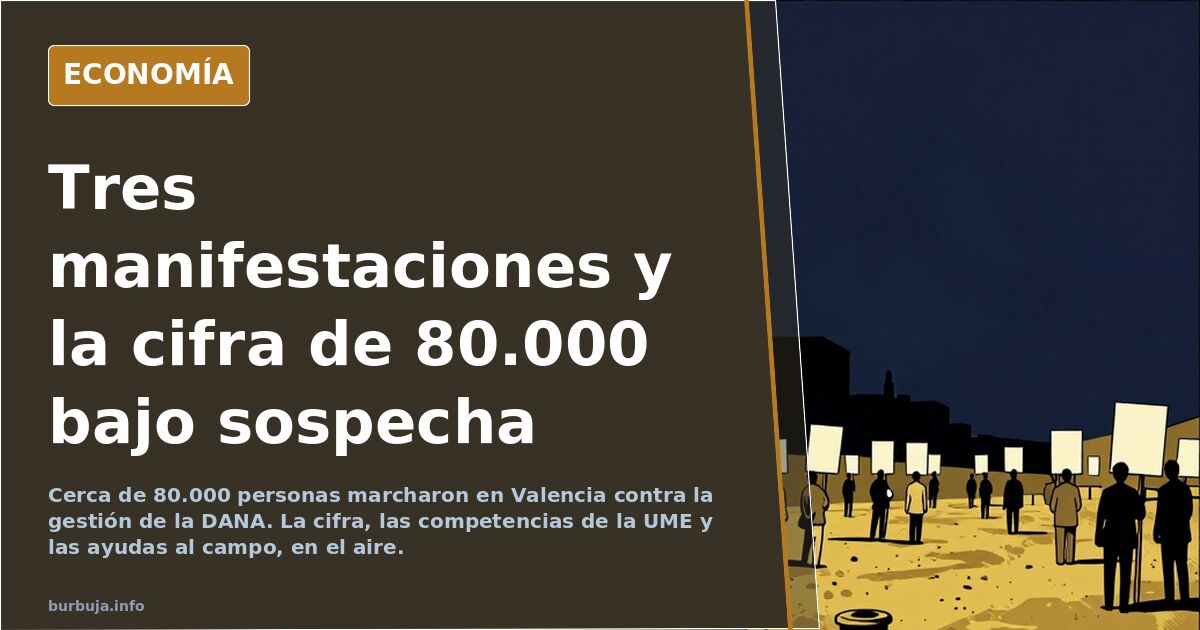 Manifestación en el centro de Valencia con pancartas que piden responsabilidades por la gestión de la DANA y la dimisión de M