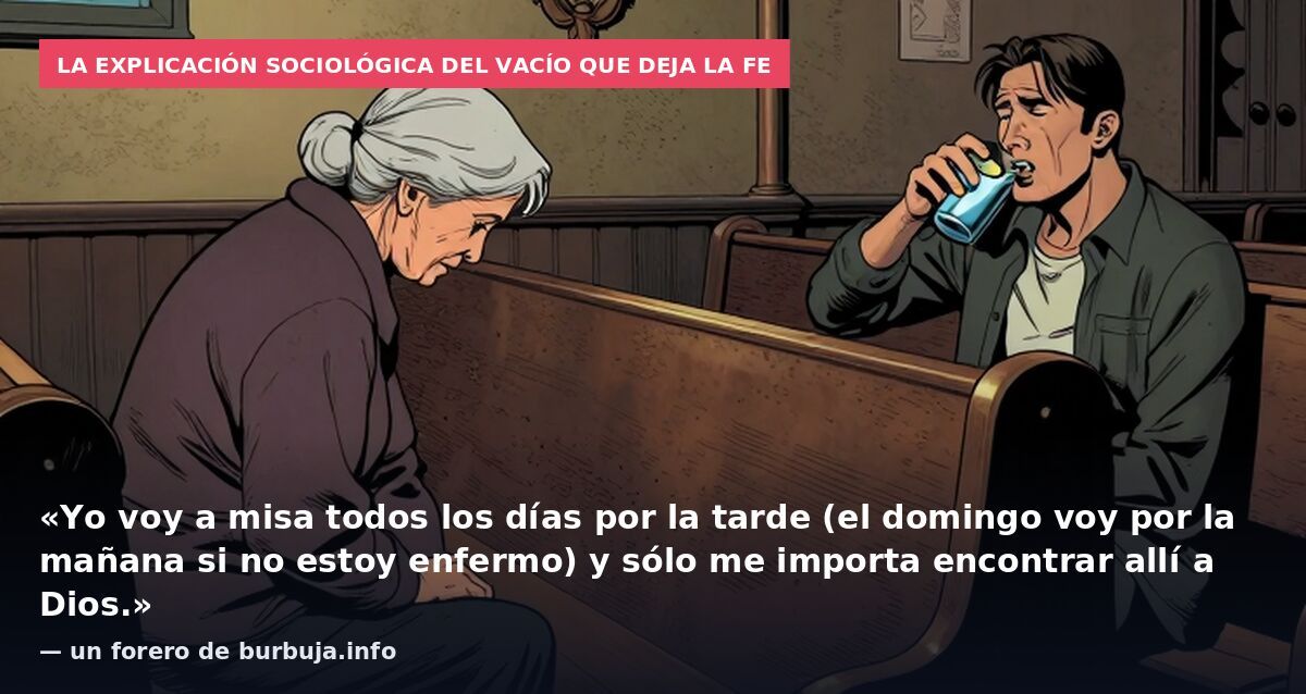 La explicación sociológica del vacío que deja la fe: «Yo voy a misa todos los días por la tarde (el domingo voy por la mañana si no estoy enfermo) y sólo me importa encontrar allí a Dios.» — un forero de burbuja.info