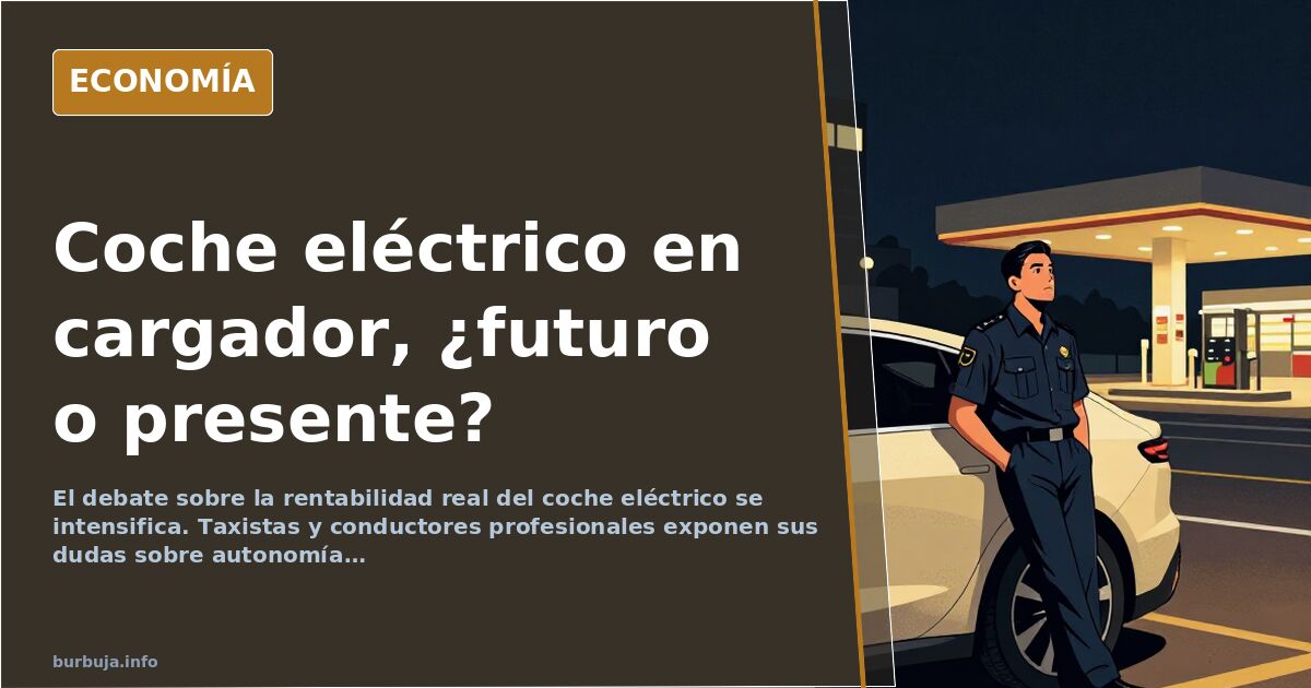Un coche eléctrico conectado a un punto de carga, simbolizando el debate sobre su futuro y viabilidad.