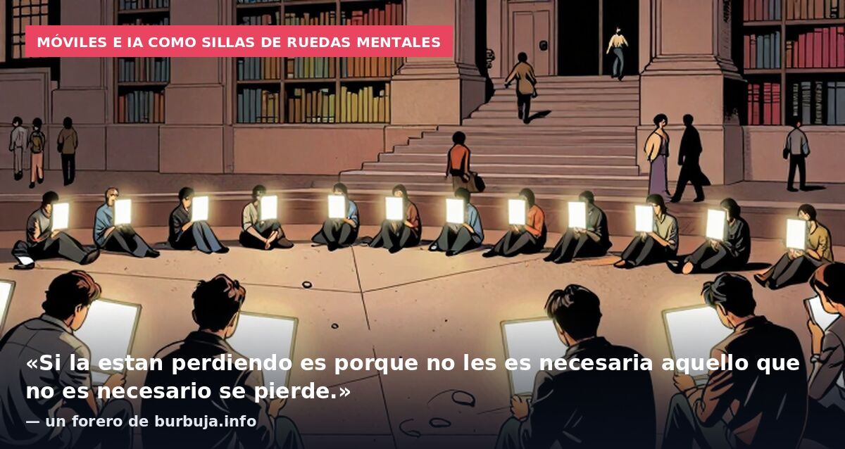 Móviles e IA como sillas de ruedas mentales: «Si la estan perdiendo es porque no les es necesaria aquello que no es necesario se pierde.» — un forero de burbuja.info