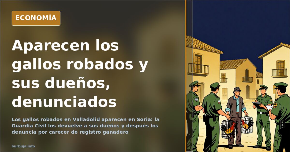 Gallos tras ser localizados en Soria por la Guardia Civil en el caso del robo de gallos de Valladolid