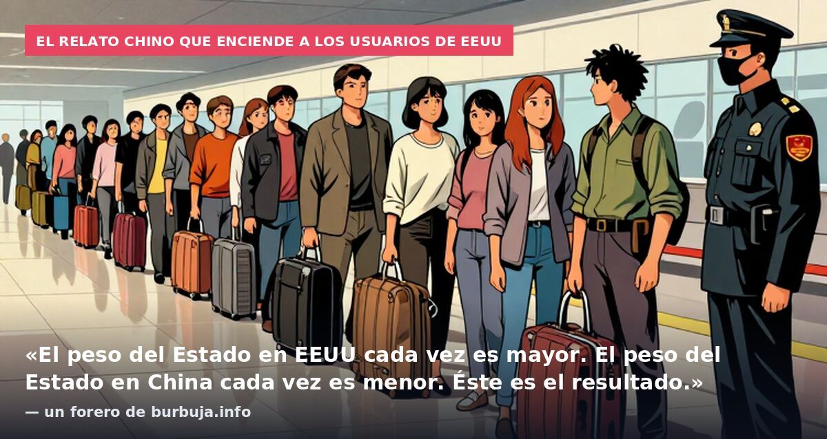 El relato chino que enciende a los usuarios de EEUU: «El peso del Estado en EEUU cada vez es mayor. El peso del Estado en China cada vez es menor. Éste es el resultado.» — un forero de burbuja.info