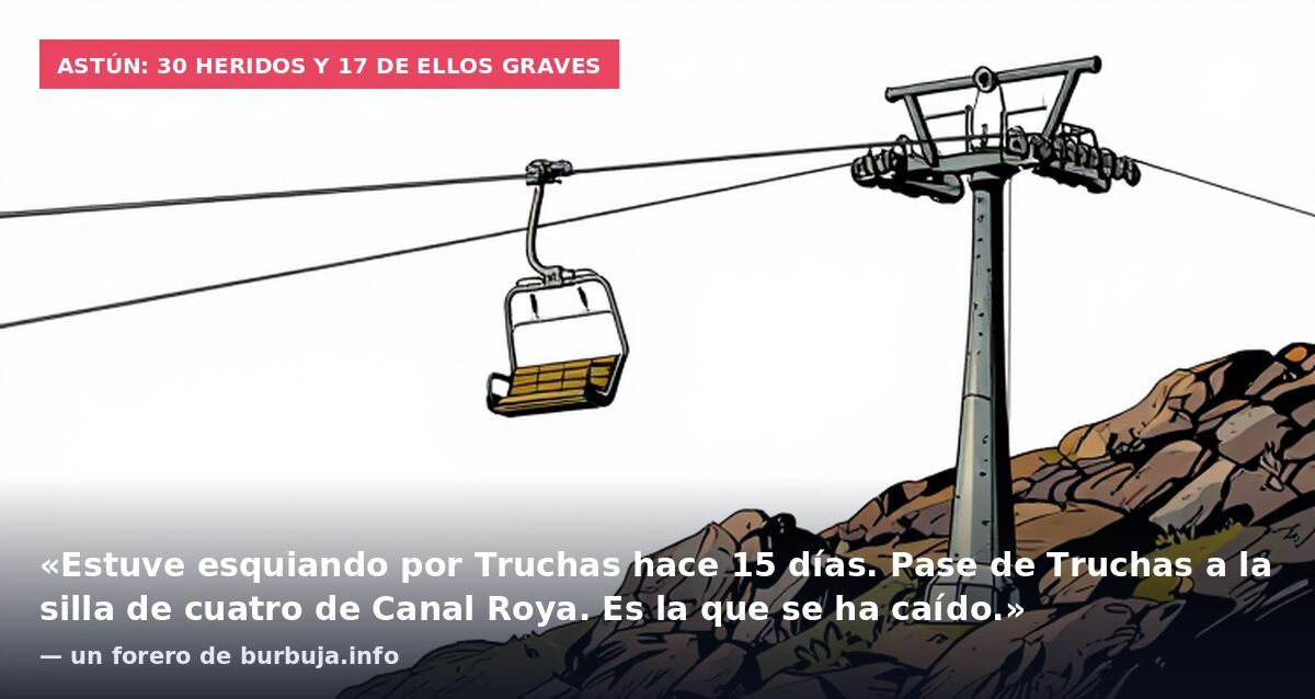 Astún: 30 heridos y 17 de ellos graves: «Estuve esquiando por Truchas hace 15 días. Pase de Truchas a la silla de cuatro de Canal Roya. Es la que se ha caído.» — un forero de burbuja.info