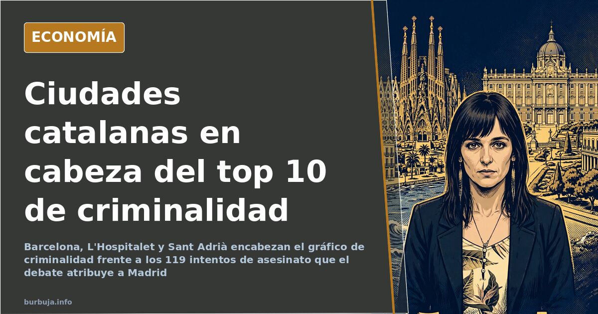 Listado de ciudades españolas ordenadas por criminalidad, con Barcelona y municipios del área metropolitana en las primeras p