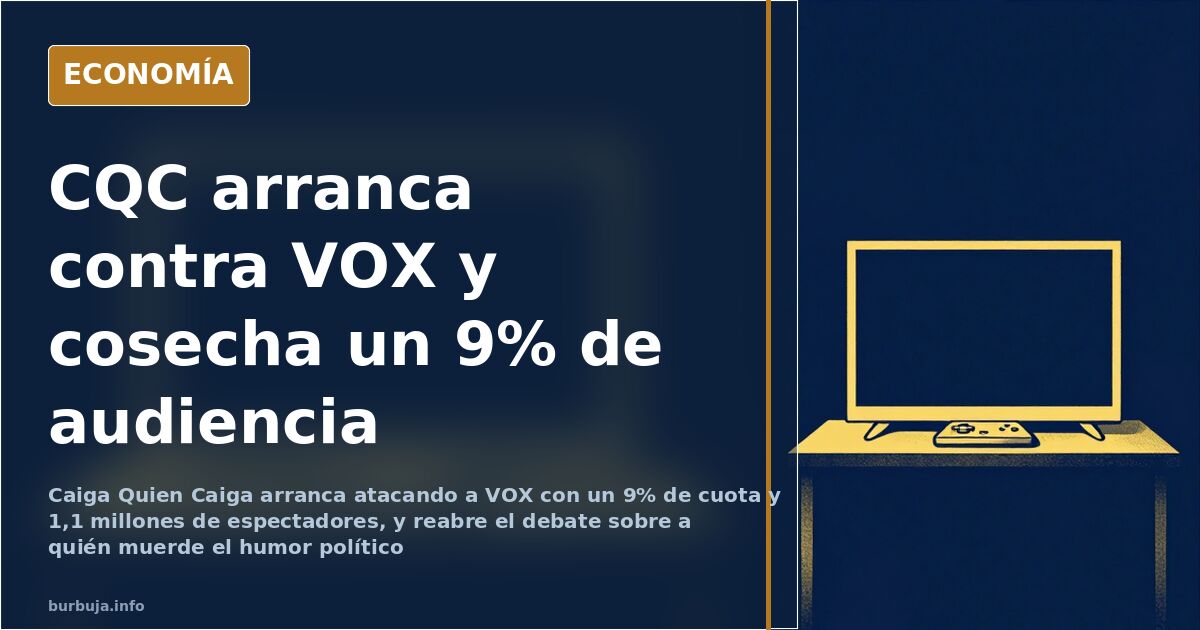Plató de televisión con focos y pantalla encendida durante el estreno de Caiga Quien Caiga contra VOX