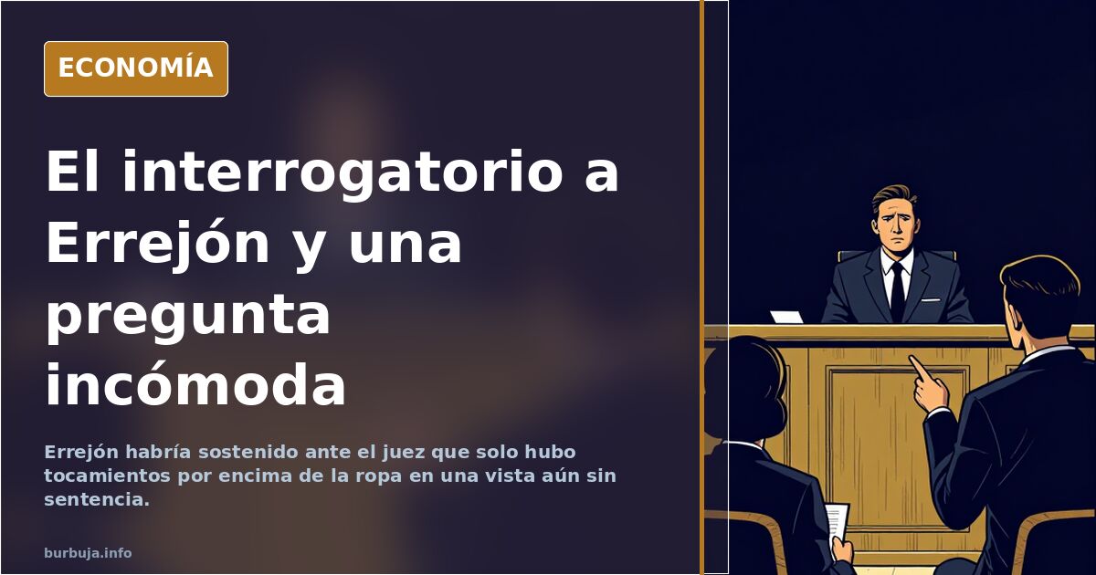 Vista judicial con juez y abogados en una sala, ilustración del interrogatorio a Errejón por la denuncia de Elisa Mouliaá