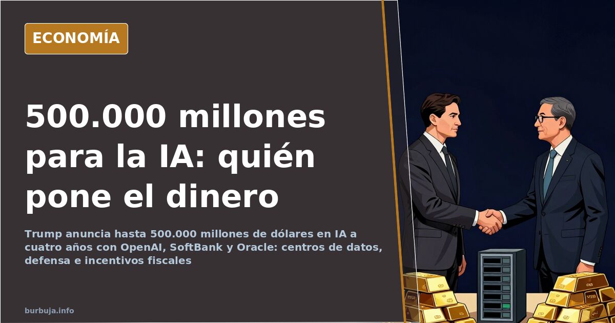 Sala de anuncios de la Casa Blanca con pantallas y directivos para presentar la megainversión en inteligencia artificial Star