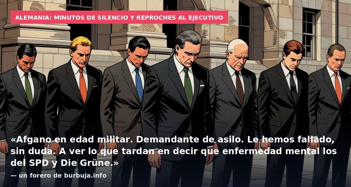 Alemania: minutos de silencio y reproches al Ejecutivo: «Afgano en edad militar. Demandante de asilo. Le hemos fallado, sin duda. A ver lo que tardan en decir que enfermedad mental los del SPD y Die Grüne.» — un forero de burbuja.info