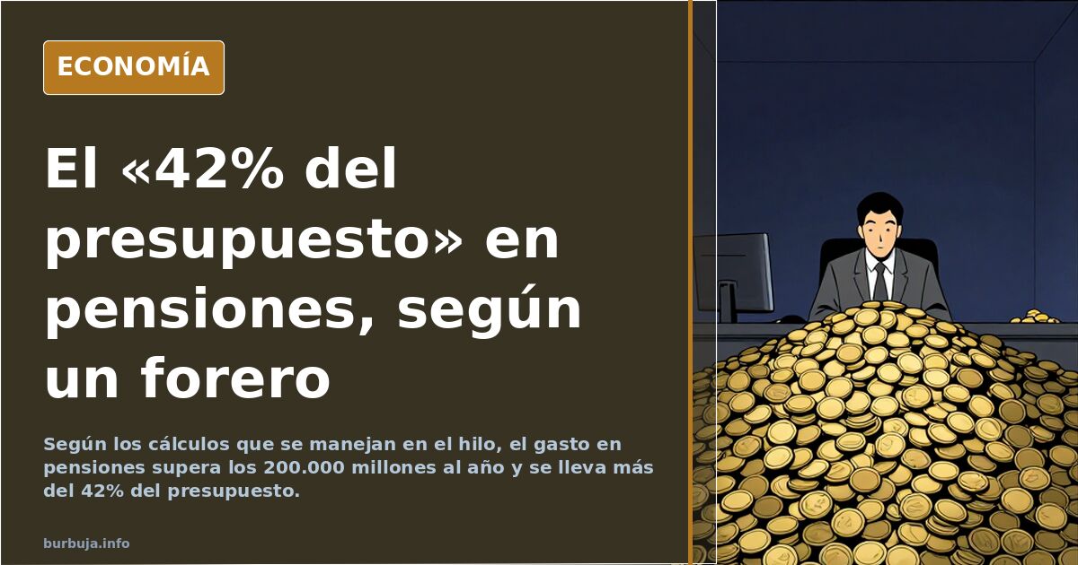 Vista cenital de una calculadora, monedas de euro y una pirámide de población invertida junto a documentos sobre pensiones