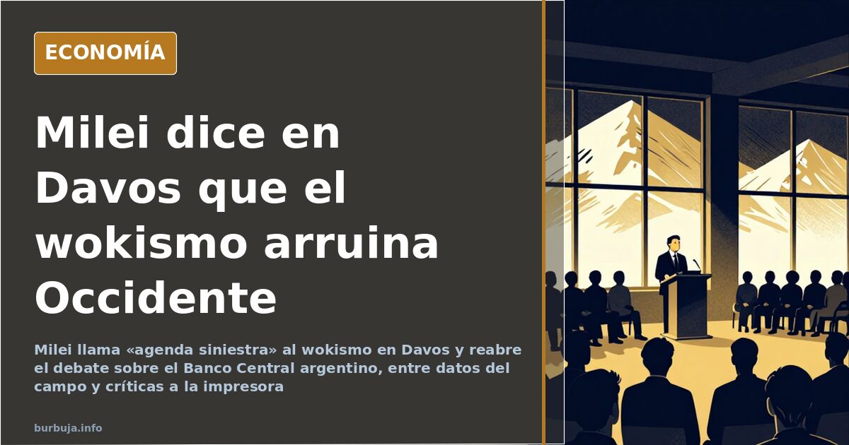 Javier Milei interviene en Davos ante un auditorio internacional y critica la ideología woke