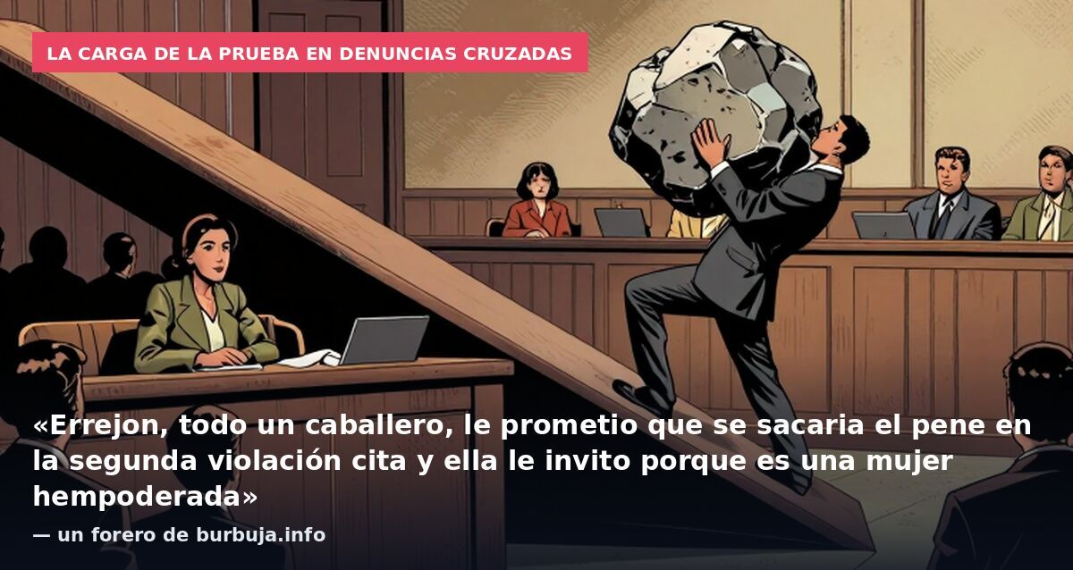 La carga de la prueba en denuncias cruzadas: «Errejon, todo un caballero, le prometio que se sacaria el pene en la segunda violación cita y ella le invito porque es una mujer hempoderada» — un forero de burbuja.info