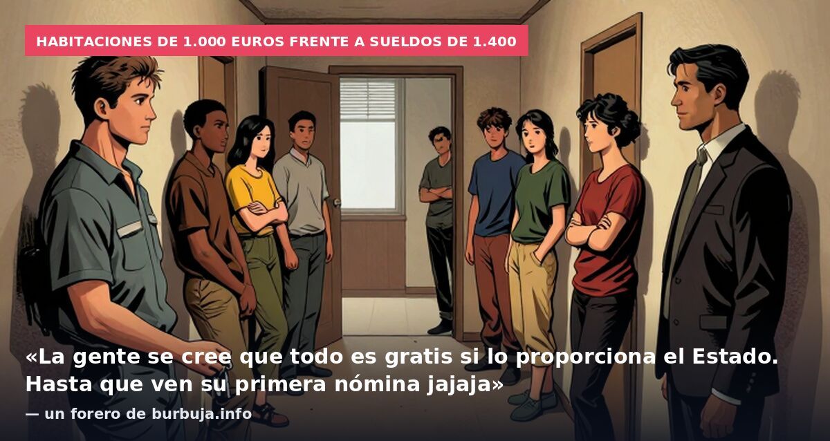 Habitaciones de 1.000 euros frente a sueldos de 1.400: «La gente se cree que todo es gratis si lo proporciona el Estado. Hasta que ven su primera nómina jajaja» — un forero de burbuja.info