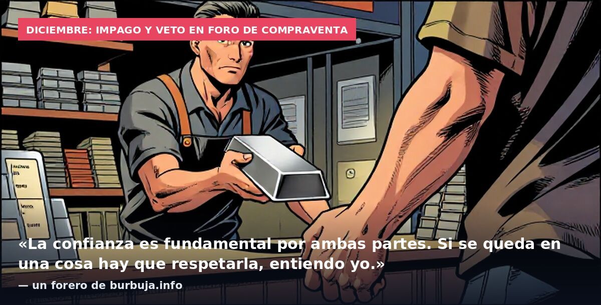 Diciembre: impago y veto en foro de compraventa: «La confianza es fundamental por ambas partes. Si se queda en una cosa hay que respetarla, entiendo yo.» — un forero de burbuja.info