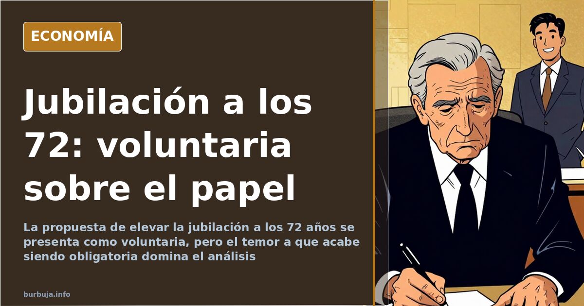 Personas mayores trabajando en un puesto de atención al público, imagen que ilustra el debate sobre la jubilación a los 72 añ