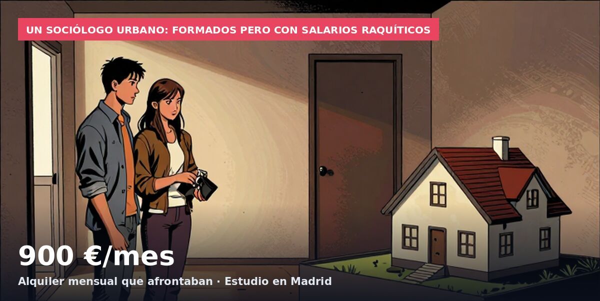 Un sociólogo urbano: formados pero con salarios raquíticos: 900 €/mes Alquiler mensual que afrontaban · Estudio en Madrid
