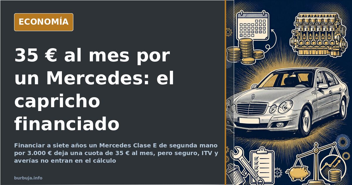 Mercedes Clase E W211 diésel de segunda mano, ejemplo de coche que se plantea financiar, aparcado junto a un Honda Accord