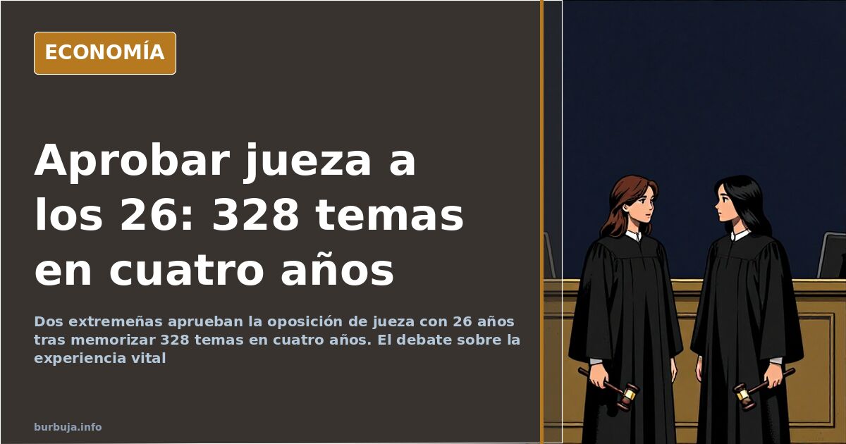 Ilustración de dos jóvenes con toga judicial subiendo una escalinata hacia un estrado, en tonos azul marino y dorado