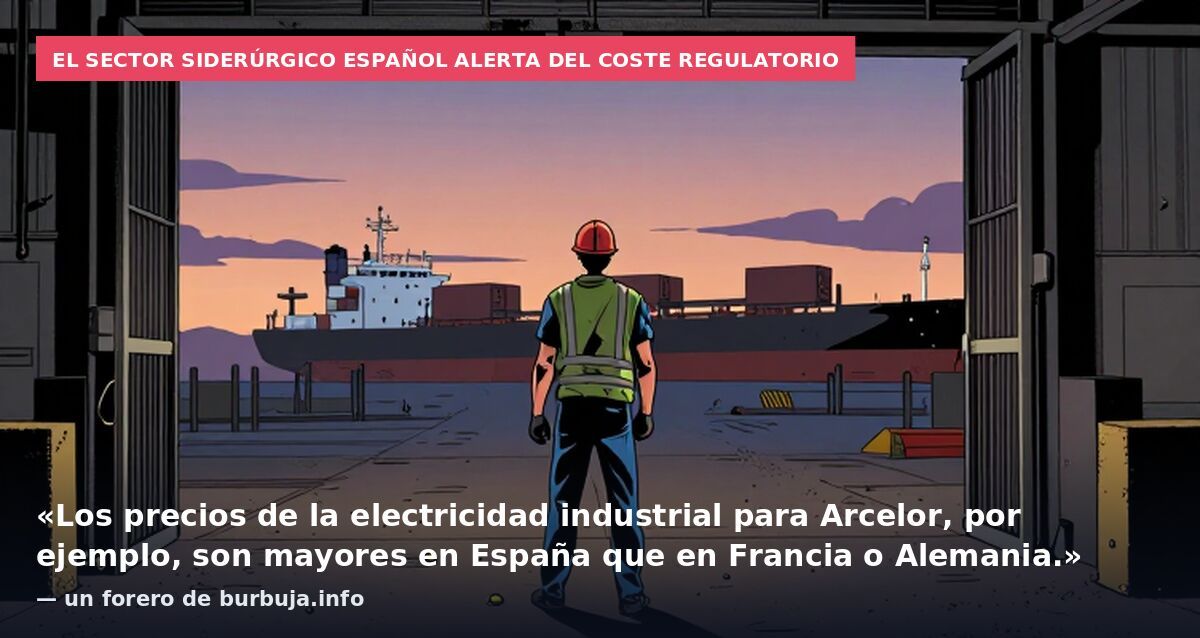 El sector siderúrgico español alerta del coste regulatorio: «Los precios de la electricidad industrial para Arcelor, por ejemplo, son mayores en España que en Francia o Alemania.» — un forero de burbuja.info
