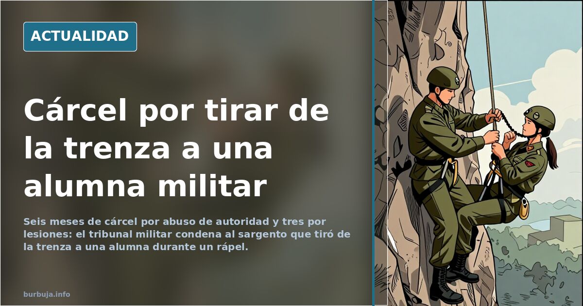 Instructor militar revisando el arnés de una alumna con casco durante un ejercicio de rápel en una academia del Ejército del 