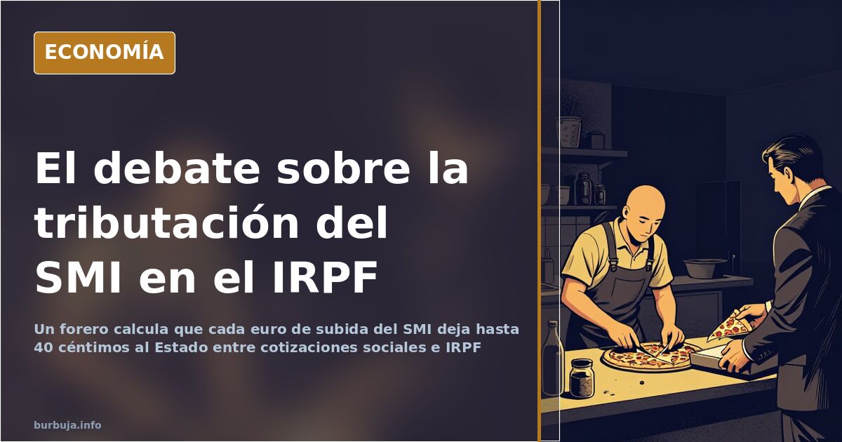 Nómina con la retención de IRPF del salario mínimo junto a una tabla de tramos impositivos