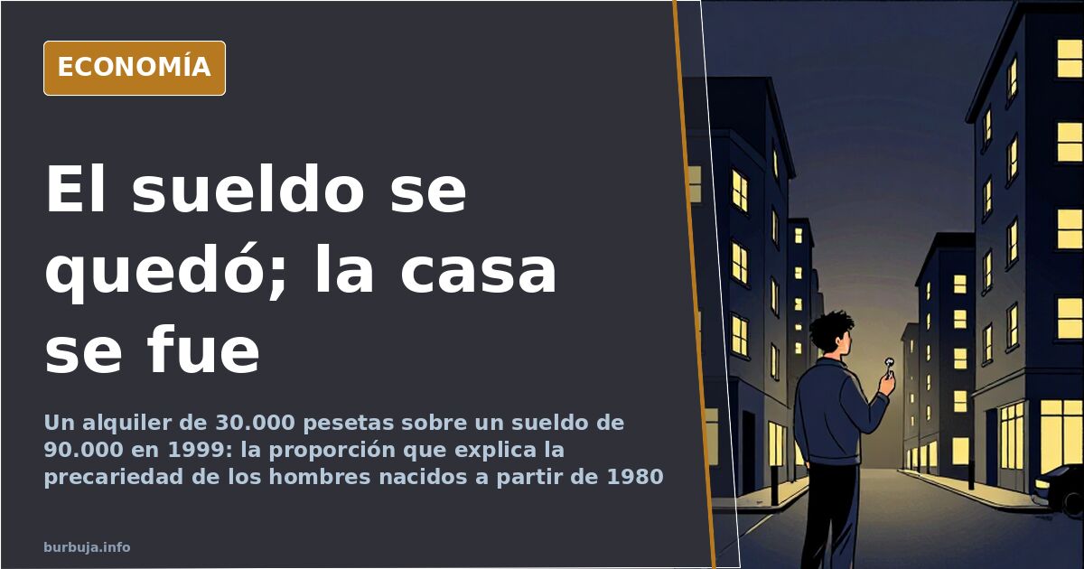 Piso vacío con cajas de mudanza y una nómina sobre la mesa: la brecha de vivienda y salarios de los hombres nacidos a partir 