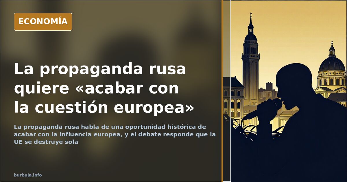 Pantalla de televisión con un mapa de Europa en una emisión informativa sobre la UE