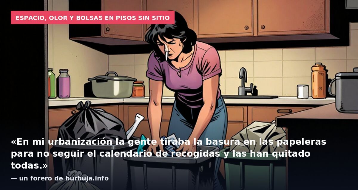 Espacio, olor y bolsas en pisos sin sitio: «En mi urbanización la gente tiraba la basura en las papeleras para no seguir el calendario de recogidas y las han quitado todas.» — un forero de burbuja.info