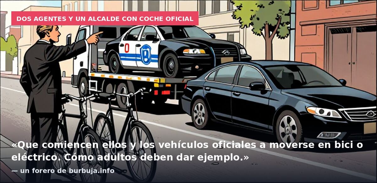 Dos agentes y un alcalde con coche oficial: «Que comiencen ellos y los vehículos oficiales a moverse en bici o eléctrico. Cómo adultos deben dar ejemplo.» — un forero de burbuja.info