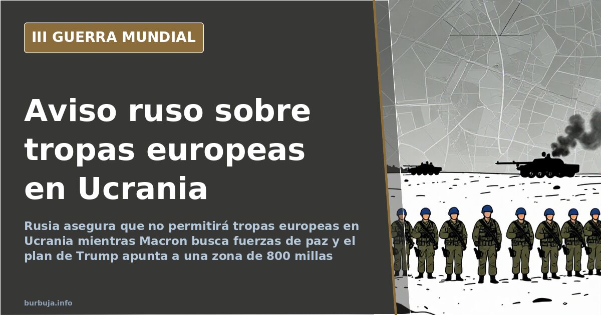 Mapa desaturado de Ucrania con siluetas de carros de combate y humo lejano en el horizonte marcando la línea del frente