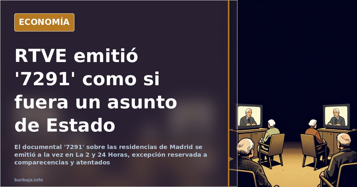 Pantalla dividida con el documental 7291 de RTVE emitido a la vez en La 2 y el Canal 24 Horas