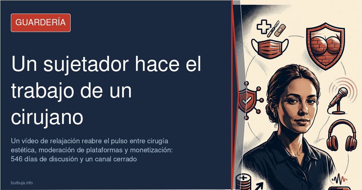 Primer plano de un sujetador reafirmante, símbolo del debate sobre cirugía estética y moderación de contenido