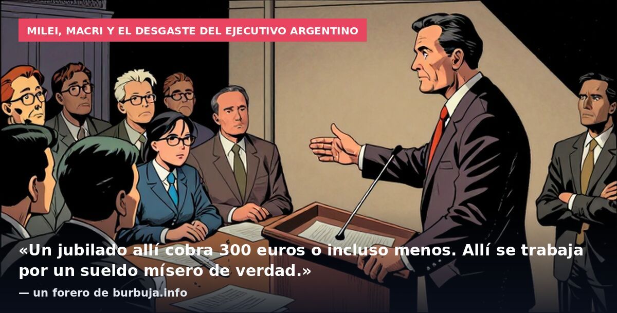 Milei, Macri y el desgaste del Ejecutivo argentino: «Un jubilado allí cobra 300 euros o incluso menos. Allí se trabaja por un sueldo mísero de verdad.» — un forero de burbuja.info