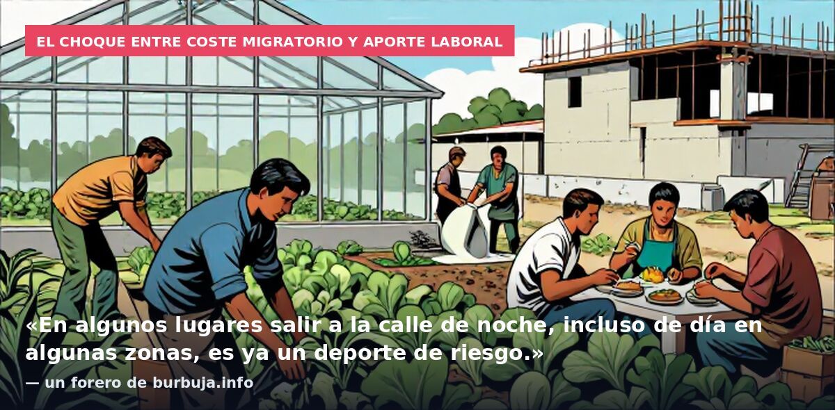 El choque entre coste migratorio y aporte laboral: «En algunos lugares salir a la calle de noche, incluso de día en algunas zonas, es ya un deporte de riesgo.» — un forero de burbuja.info