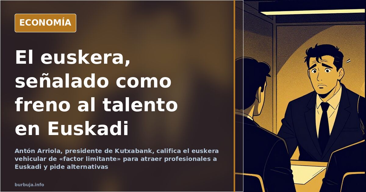 Interior de la Cámara de Comercio de Bilbao durante una jornada sobre el euskera y la atracción de talento en Euskadi