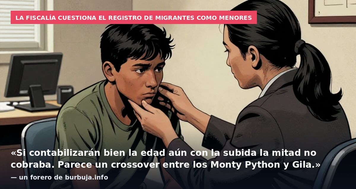 La Fiscalía cuestiona el registro de migrantes como menores: «Si contabilizarán bien la edad aún con la subida la mitad no cobraba. Parece un crossover entre los Monty Python y Gila.» — un forero de burbuja.info