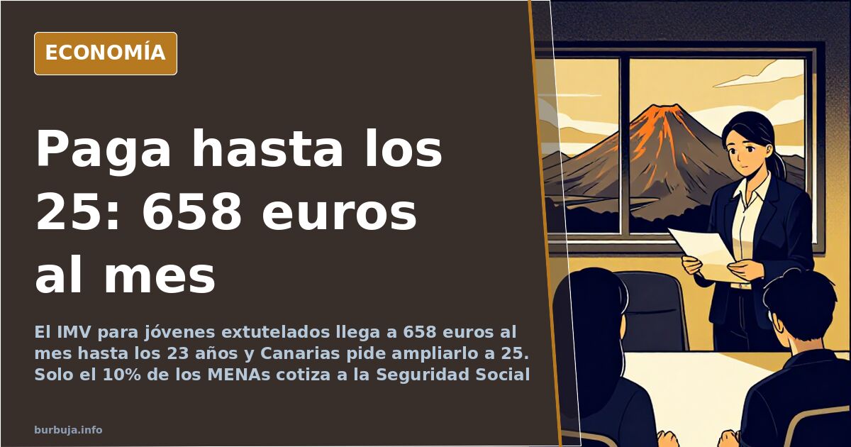 Fachada de un hotel urbano con un joven con mochila a la entrada y documentos de identidad sobre una mesa, ilustrando la paga