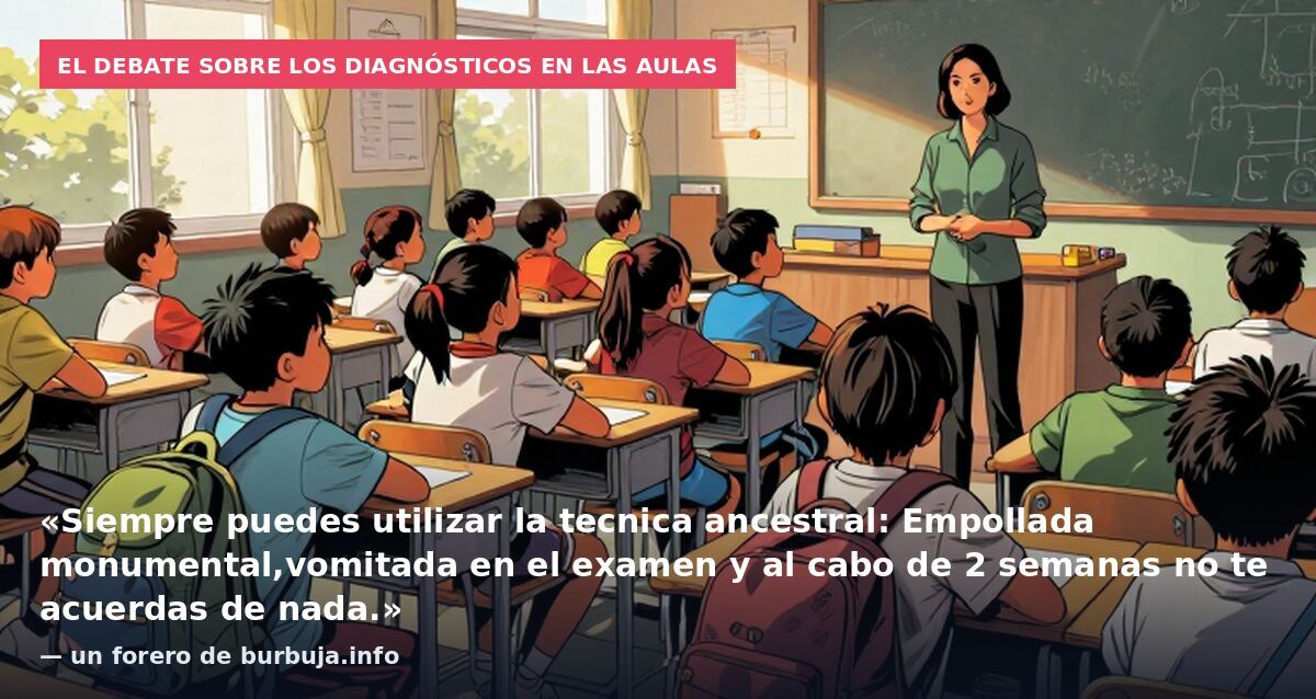 El debate sobre los diagnósticos en las aulas: «Siempre puedes utilizar la tecnica ancestral: Empollada monumental,vomitada en el examen y al cabo de 2 semanas no te acuerdas de nada.» — un forero de burbuja.info
