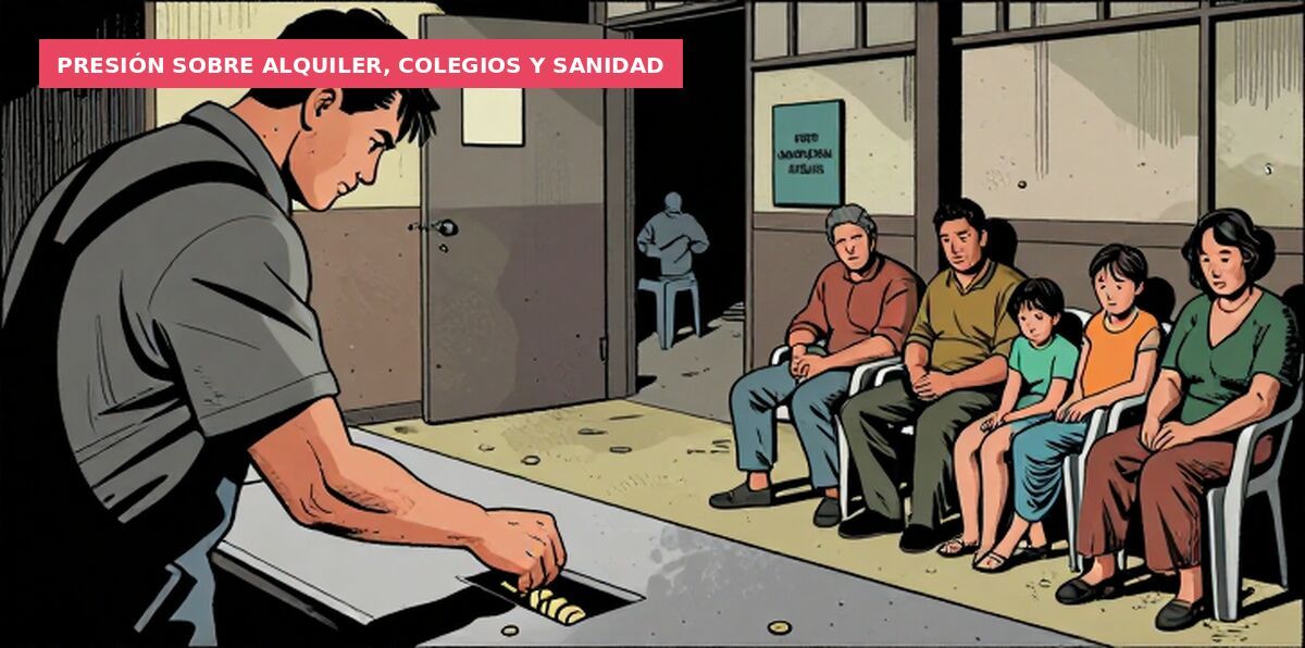 Presión sobre alquiler, colegios y sanidad