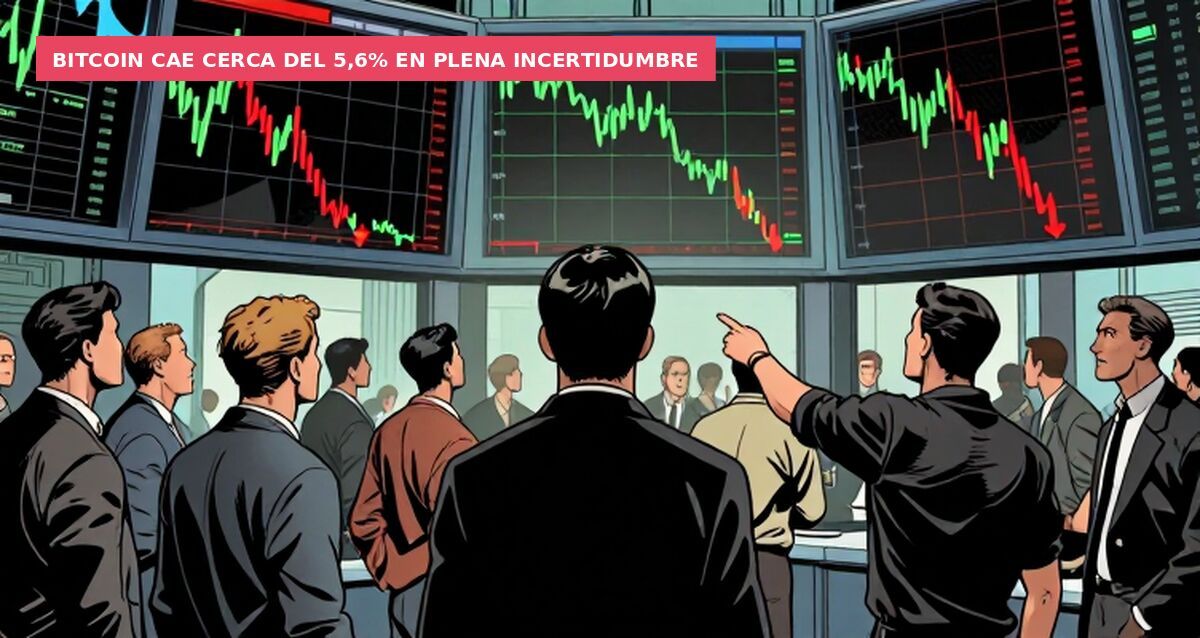 Bitcoin cae cerca del 5,6% en plena incertidumbre