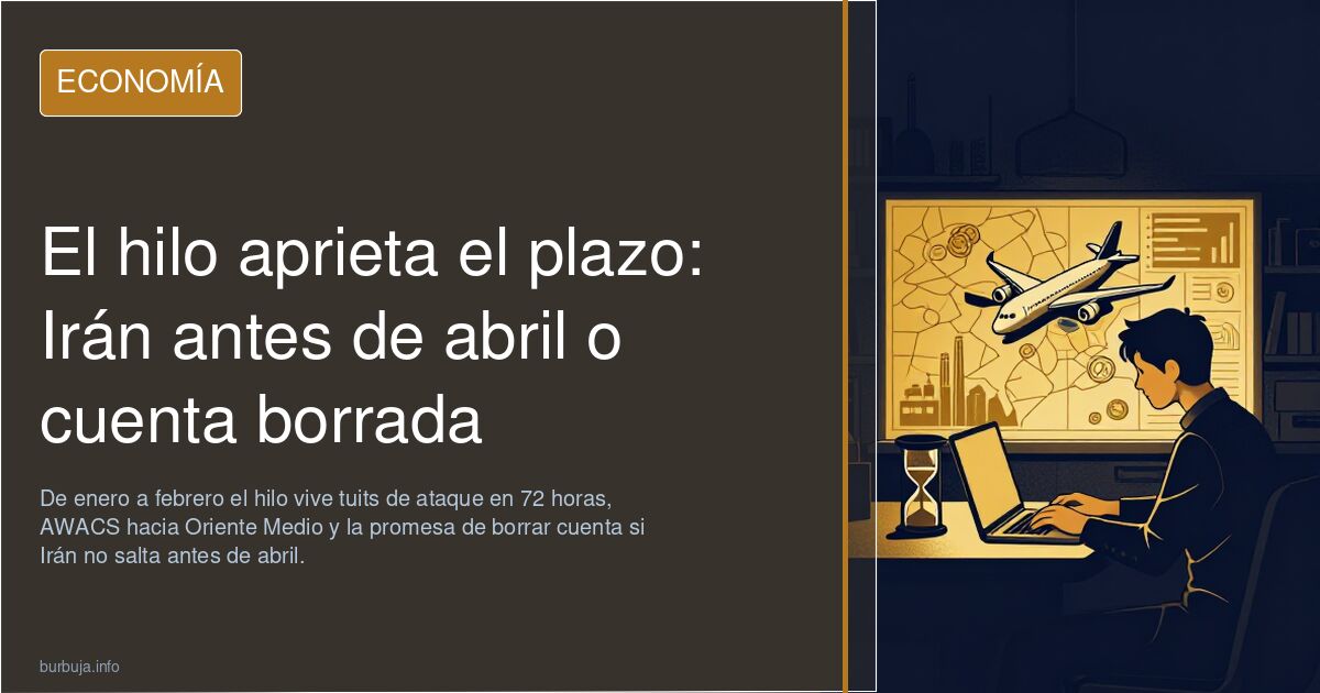 El hilo aprieta el plazo: Irán antes de abril o cuenta borrada