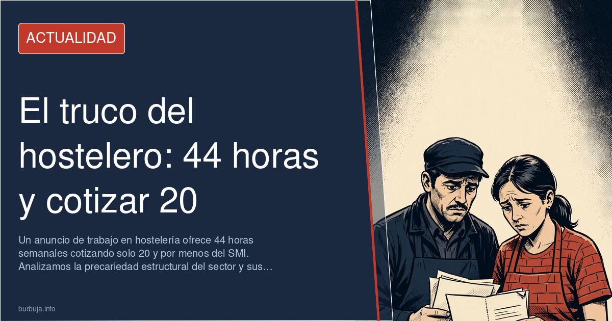 Camarera trabajando en un restaurante con contrato de media jornada pero jornada completa