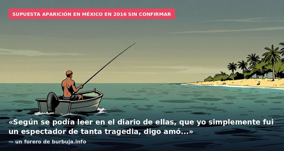 Supuesta aparición en México en 2016 sin confirmar: «Según se podía leer en el diario de ellas, que yo simplemente fui un espectador de tanta tragedia, digo amó...» — un forero de burbuja.info