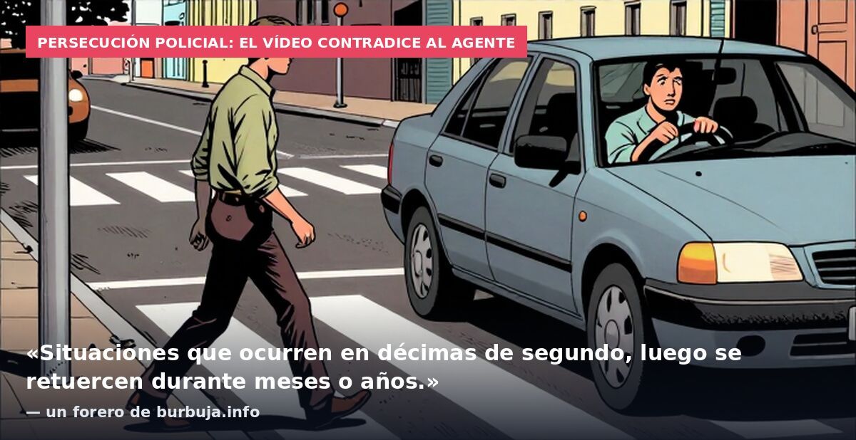 Persecución policial: el vídeo contradice al agente: «Situaciones que ocurren en décimas de segundo, luego se retuercen durante meses o años.» — un forero de burbuja.info